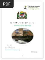 Renewable Energy Resources in Tanzania (by Kaare MANYAMA JACOB)