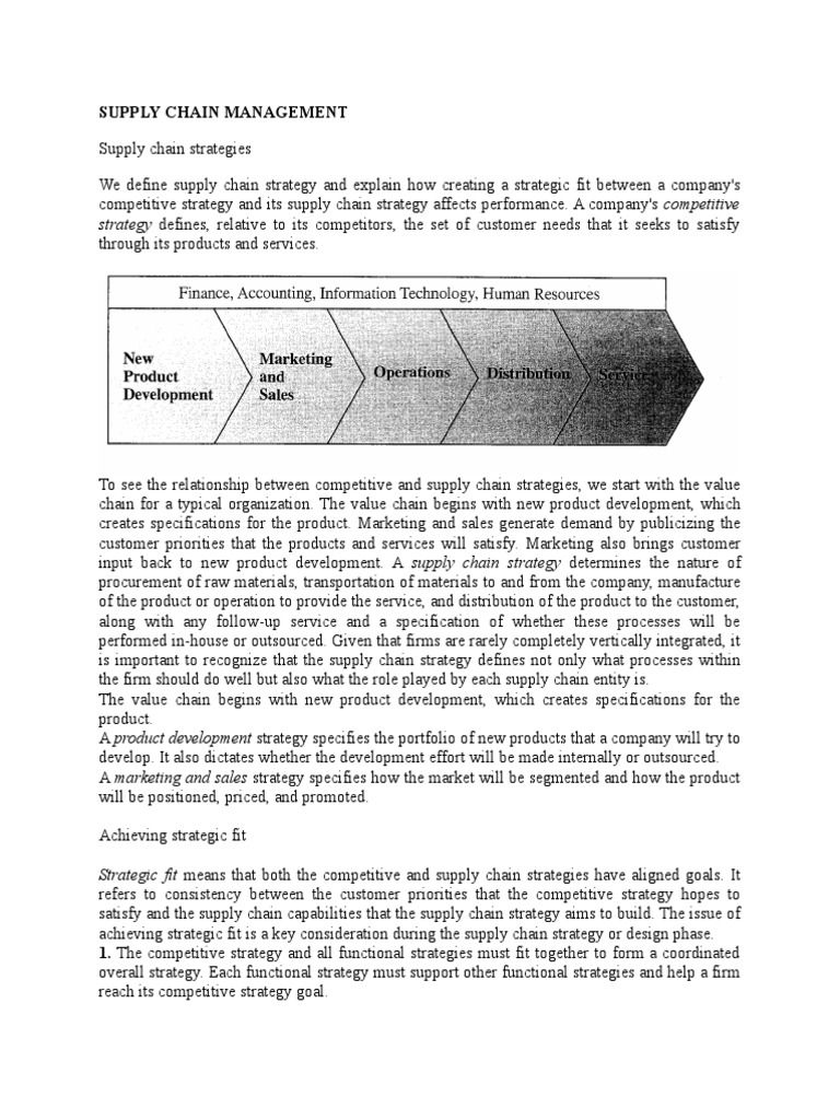 Achieving Strategic Fit in SCM | PDF | Strategic Management | Supply Chain