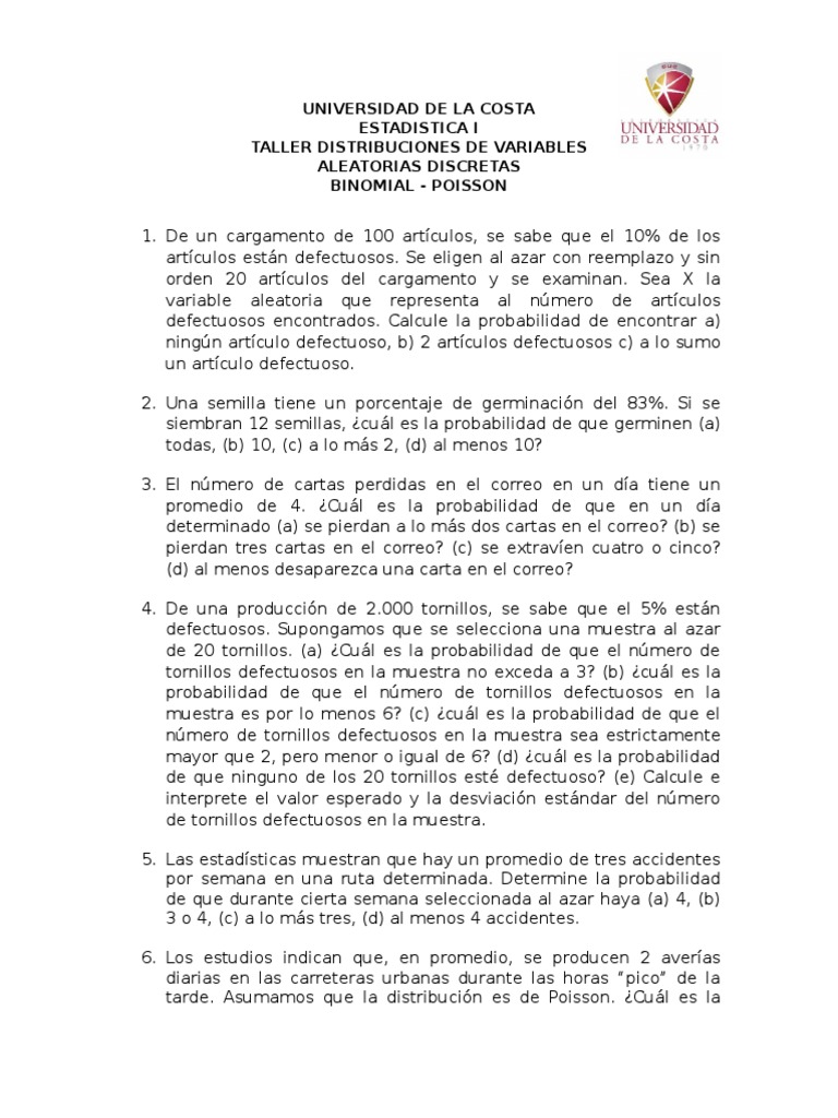Universidad de La Costa Va Discretas Distribuciones. PDF