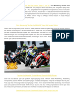 Cara Memasang Taruhan Judi MotoGP Uang Asli Secara Online