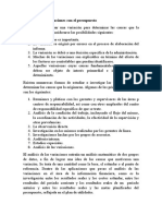 Análisis de Las Variaciones Con El Presupuesto