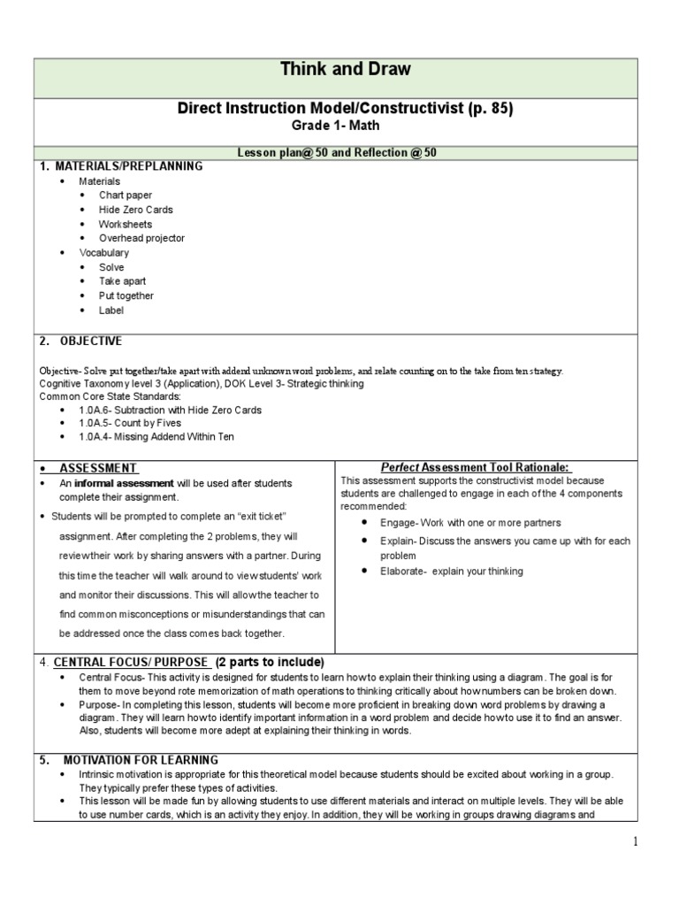 constructivist lesson plan | Lesson Plan | Learning