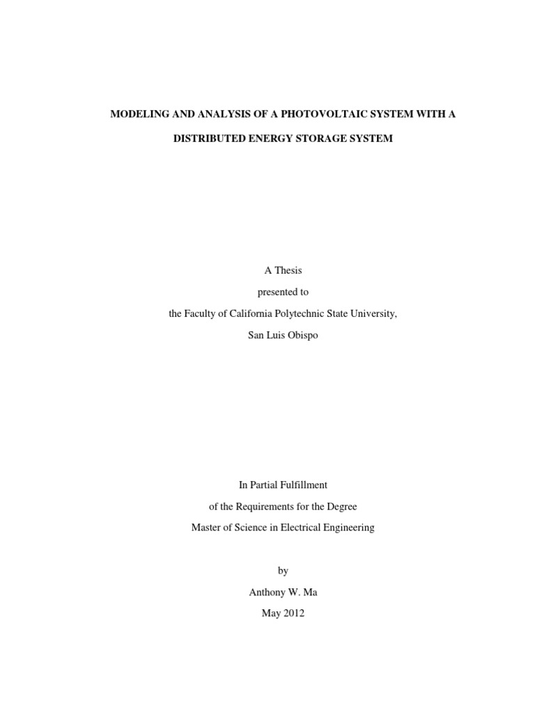 Thesis PV Battery PSCAD | PDF | Photovoltaic System | Photovoltaics