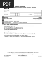 IGCSE Biology 0610 Winter 2014 Question Paper 51