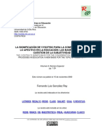 La Significación de Vygotski para La Consideración de Lo Afectivo en La Educación - Las Bases para La Cuestión de La Subjetividad PDF