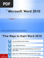 Lesson 1 Word 2010