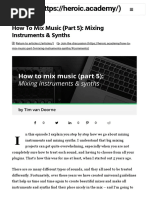 Mixing Instruments & Mixing Synths - A Step-By-Step Guide