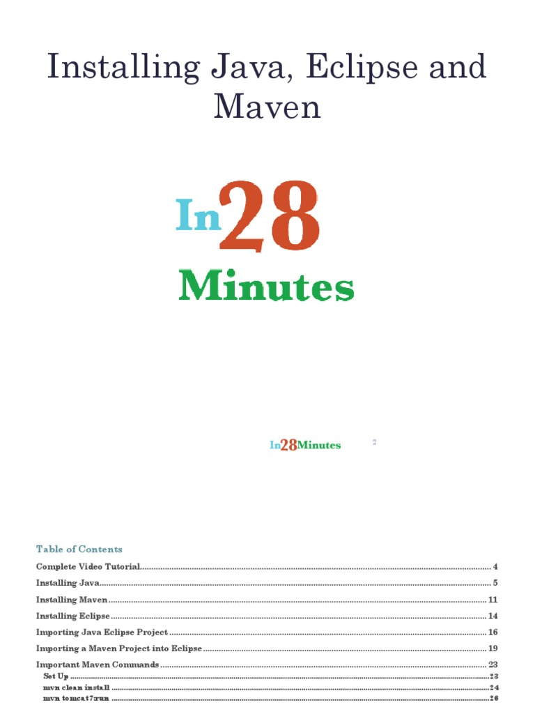 Java, Eclipse, and Maven Installation Guide | PDF