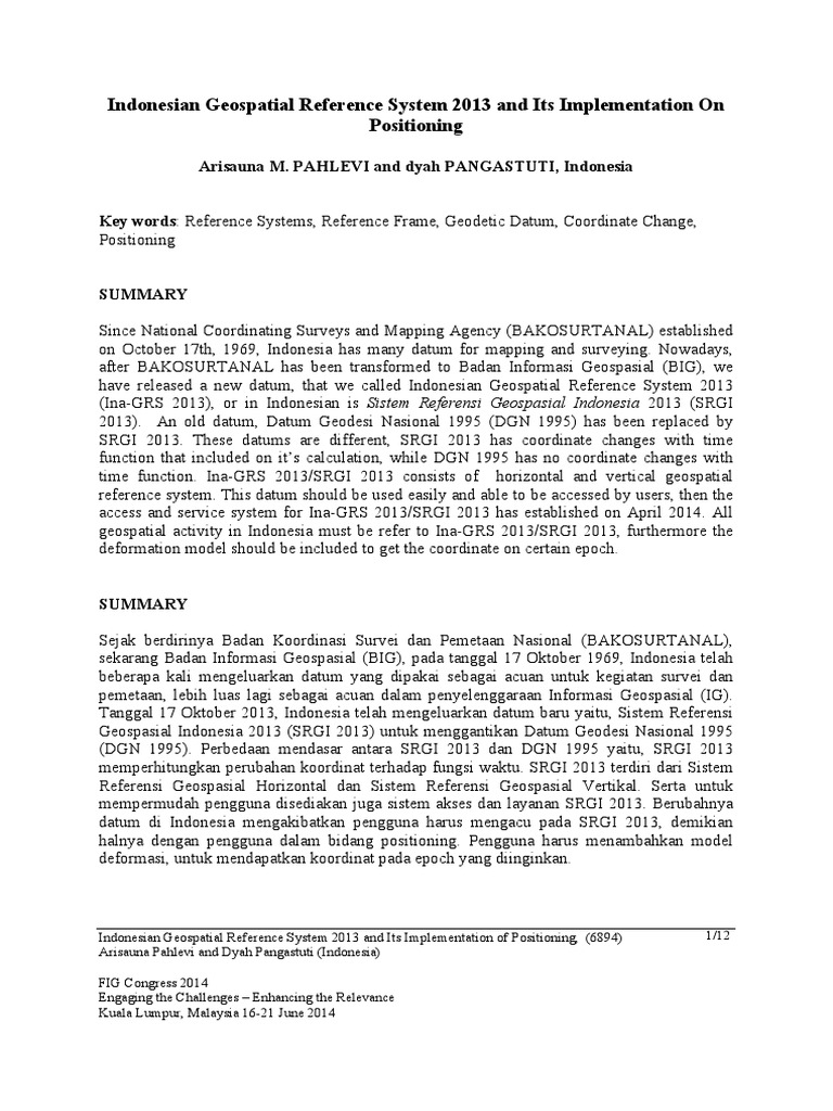 TS07A Pahlevi Pangastuti 6894  Geodesy  Cartesian  TS07A Pahlevi Pangastuti 6894  Geodesy  Cartesian