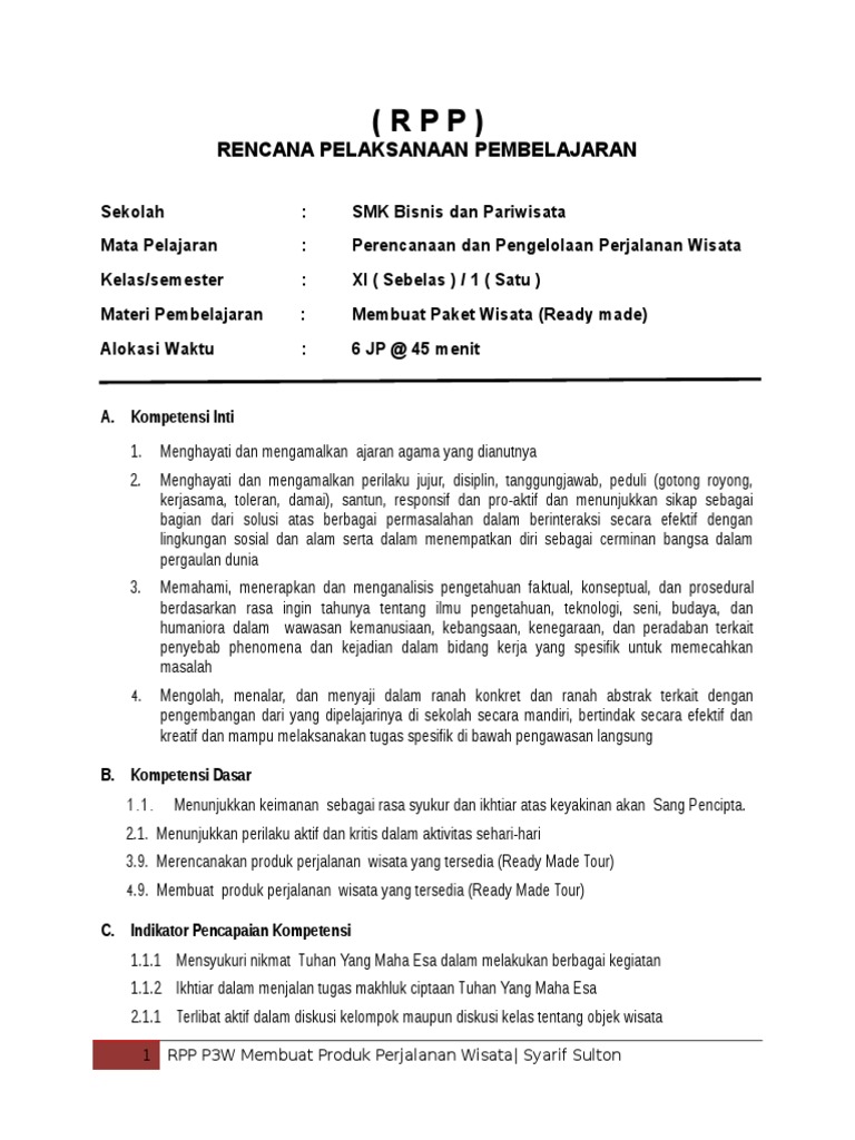 RPP Popw 3.9 | PDF | Karier & Perkembangan