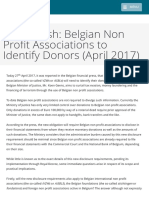 News Flash: Belgian Non Profit Associations To Identify Donors (April 2017) - Pierstone