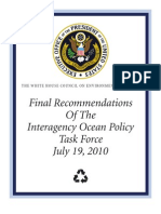 Final Recommendations of The Inter Agency Ocean Policy Task Force July 19 2010