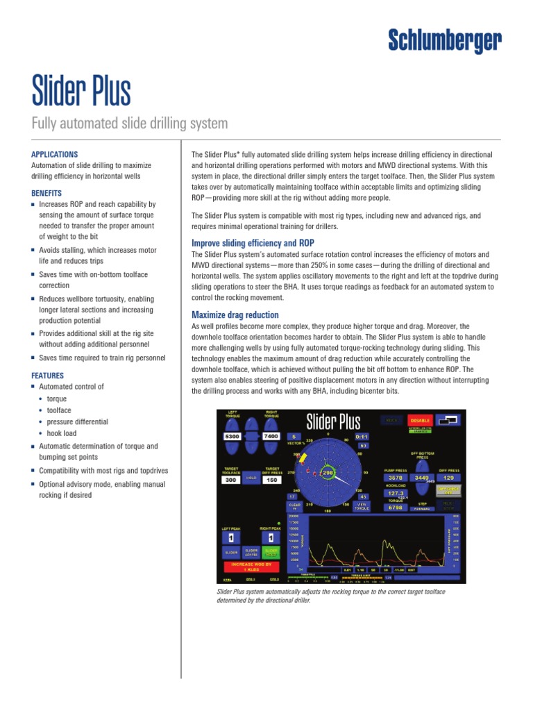 Slider Plus Slide Drilling System Ps | PDF | Drilling Rig | Oil Well