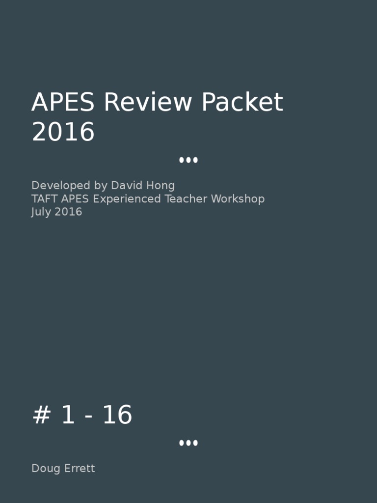 Apes Review Packet Answers 2016 Hong Chlorofluorocarbon