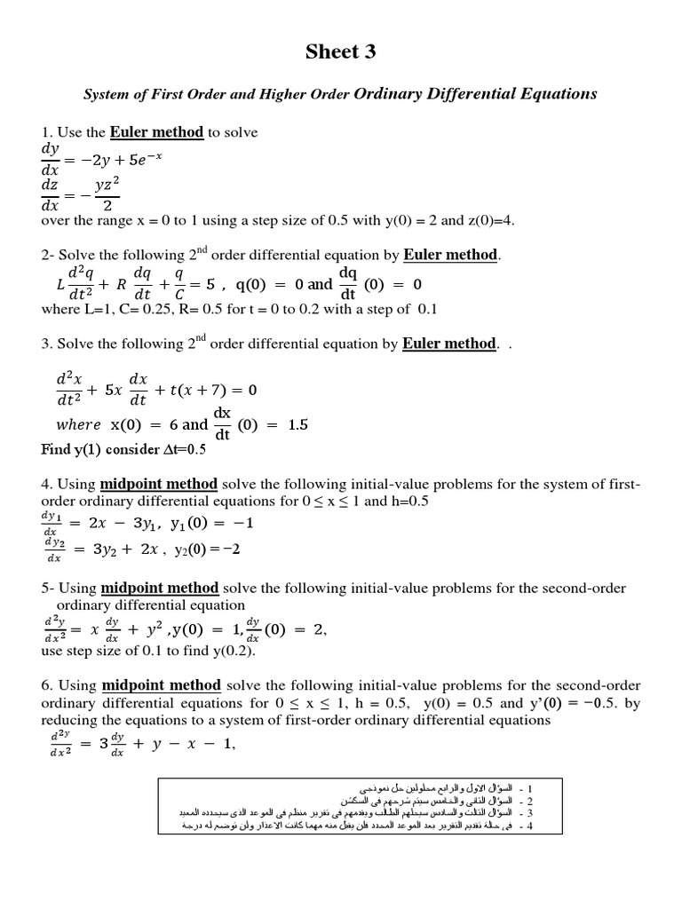 Numerical Solutions of ODEs Using Euler | PDF | Differential Equations ...