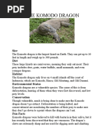 Komodo Dragon: Facts and Habitat | PDF