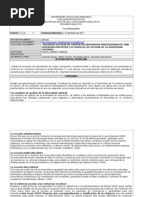 Ficha Bibliografica Estado Del Arte Interculturalidad Maestros
