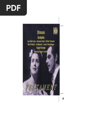 Strauss Arabella Libretto Compositions Opera