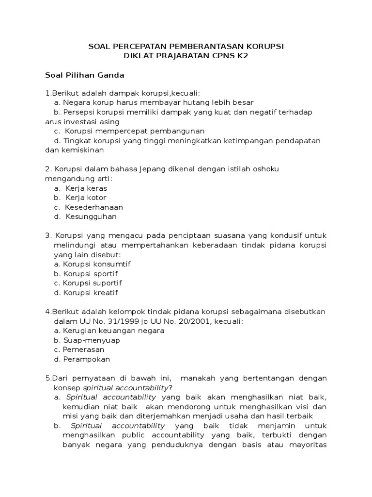 Contoh Soal Pilihan Ganda Materi Ketimpangan Sosial