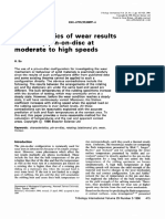 Characteristics of Wear Result Tested by Pin on Disc at Moderate to High Speeds