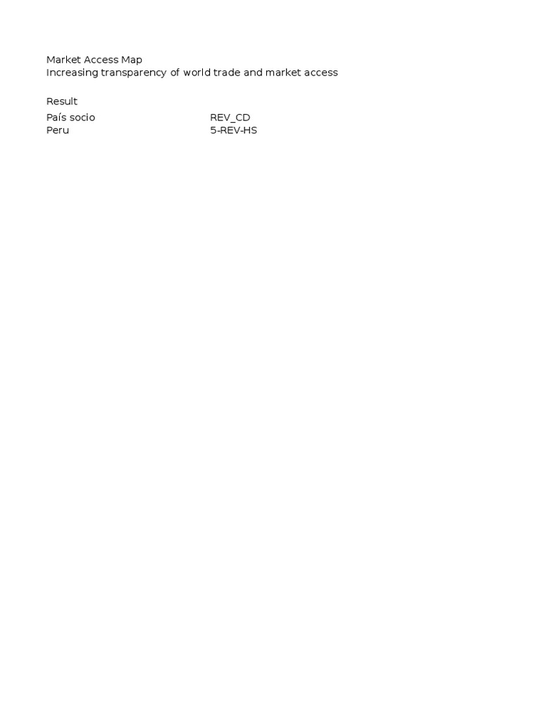 Peru Trade Map: Market Access Insights | PDF | Finance & Money ...