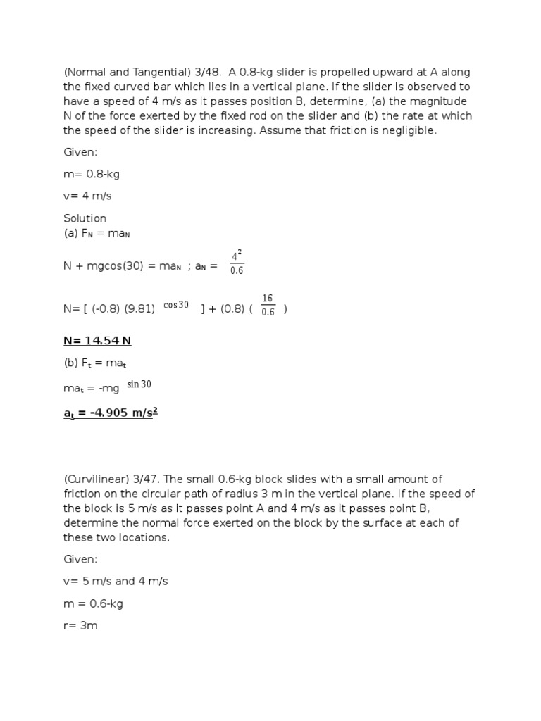 Physics Problem Solutions | PDF | Science & Mathematics