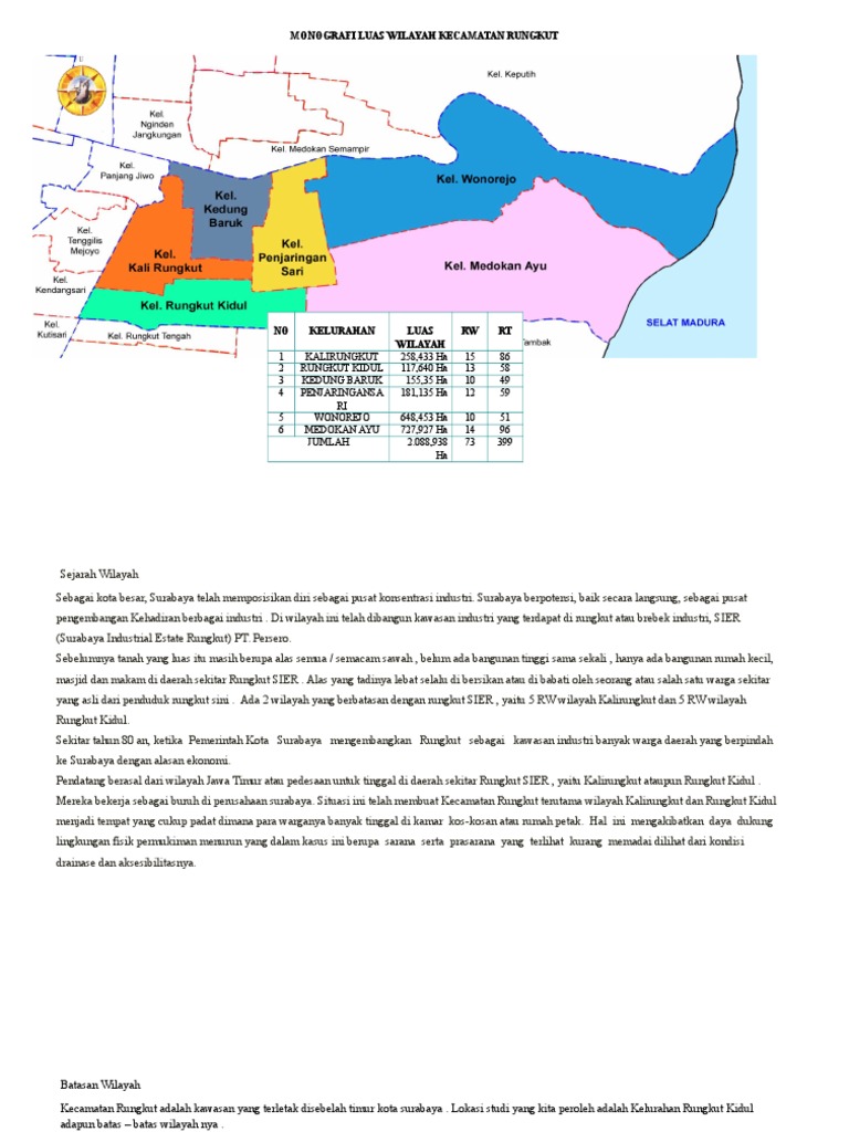 Luas dan Batas Kecamatan Rungkut | PDF | Perjalanan