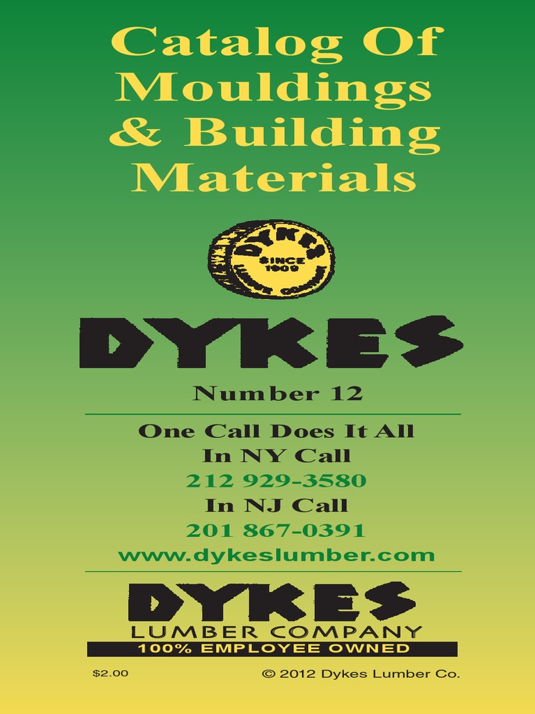 Dykes Moulding Catalog 2012 Woodworking Building Materials