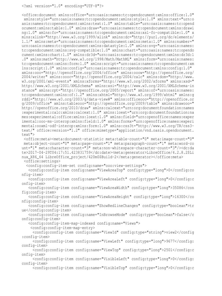 OpenDocument XML Structure Overview | PDF | Text | Writing