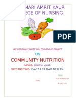 Rajkumari Amrit Kaur College of Nursing: Community Nutrition