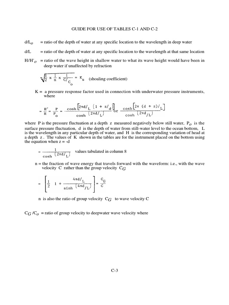 Wave Depth and Wavelength Tables Guide | PDF | Wavelength | Waves