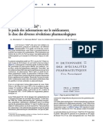 Le Dictionnaire Vidal: Le Poids Des Informations Sur Le Médicament, Le Choc Des Diverses Révolutions Pharmacologiques