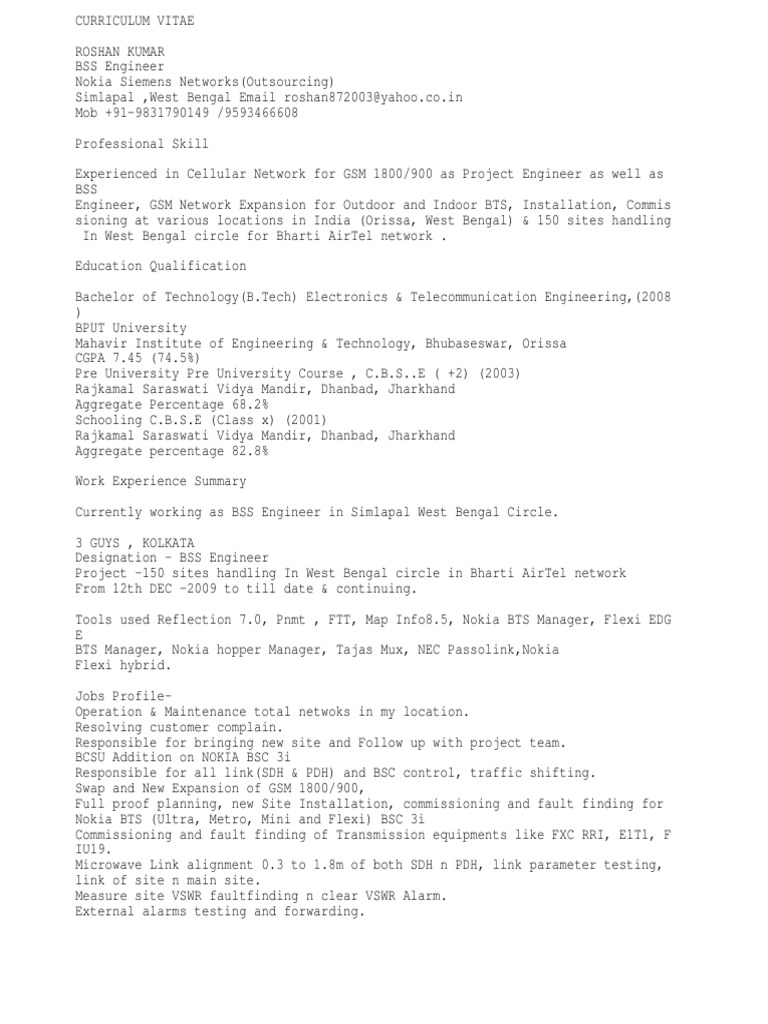 Experiences Telecommunication Nokia