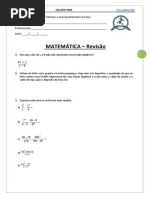 Matemática - Revisão - 8 Ano