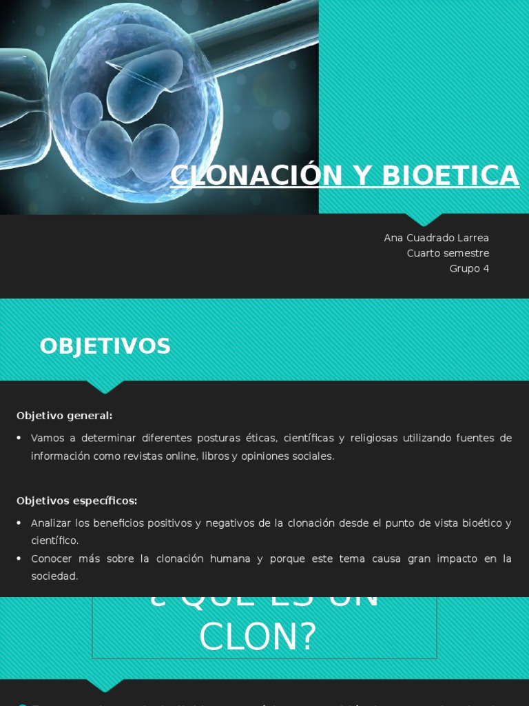 Clonacion y La Bioetica Clonación Célula madre