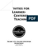 Activities For Learner-Centered Teaching