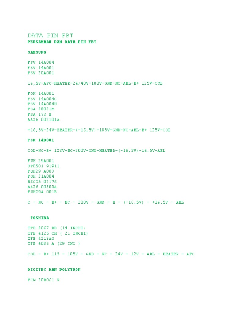Data Pin Fbt 2