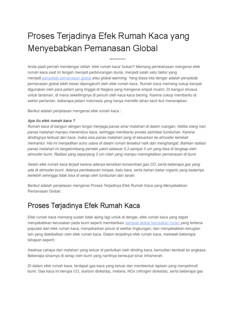 uraikan peluang usaha dari lingkungan brainly Contoh Paper Efek Rumah Kaca Simak Gambar Berikut