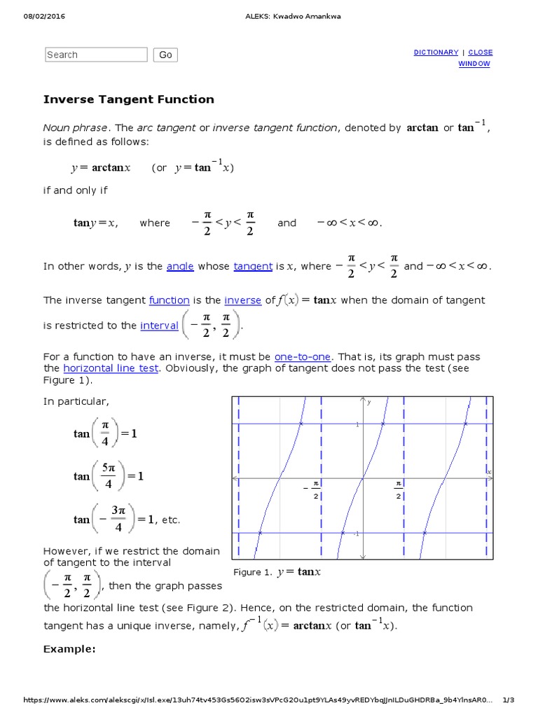 Inverse Tangent Function PDF Function (Mathematics) Trigonometric
