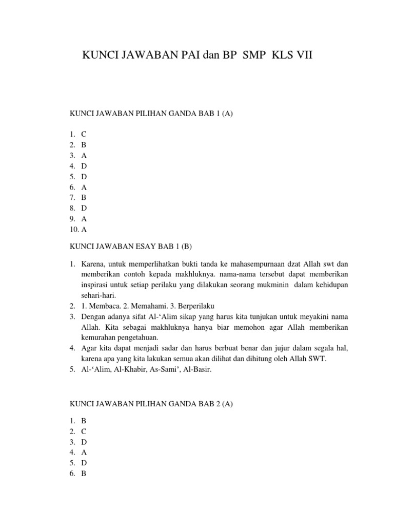 Kunci Jawaban Agama Islam Kelas 8 Bab 7 Hal 127