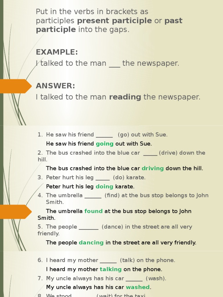 Participle Answers