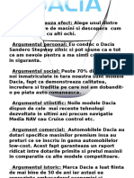 Dacia-Argumete de Cumparare