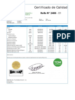 Certificado de Calidad Fact. 0001-000184 Liso LLPE Serie 2486-01 Al 11 1.00mm (11...