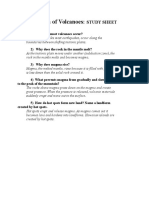 The Creation of Volcanoes:: Study Sheet