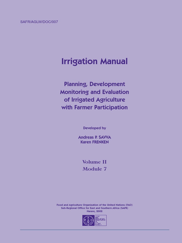 FAO 1992 Irrigation Manual PDF PDF Irrigation Dam