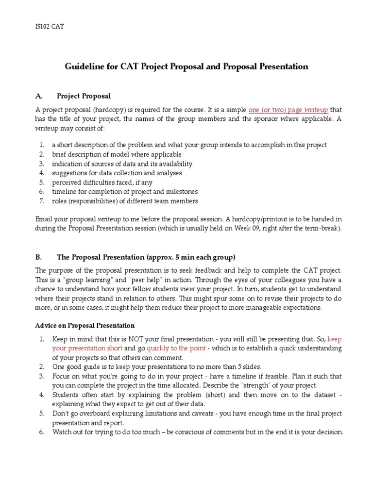 CAT Project Proposal Guide | PDF