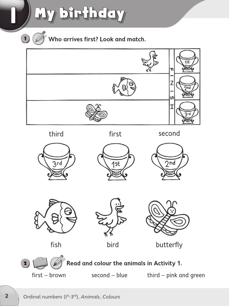 Second First Third: Who Arrives First? Look and Match | PDF | Little ...