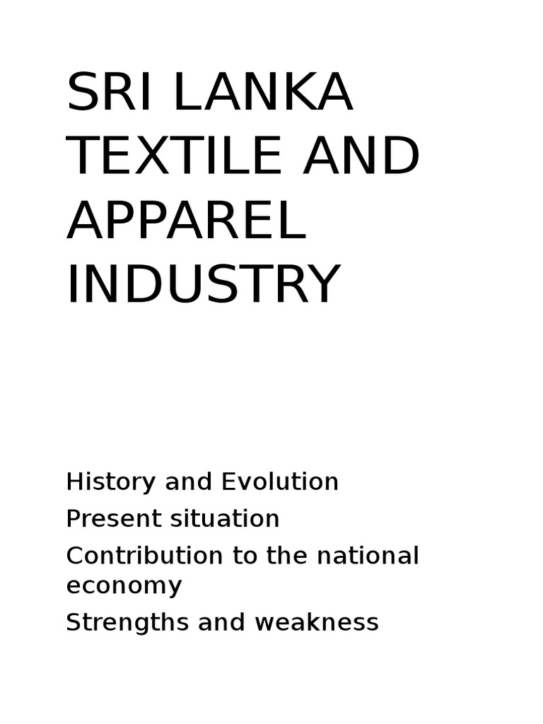 Sri Lanka Textile and Apparel Industry Competitiveness Labour