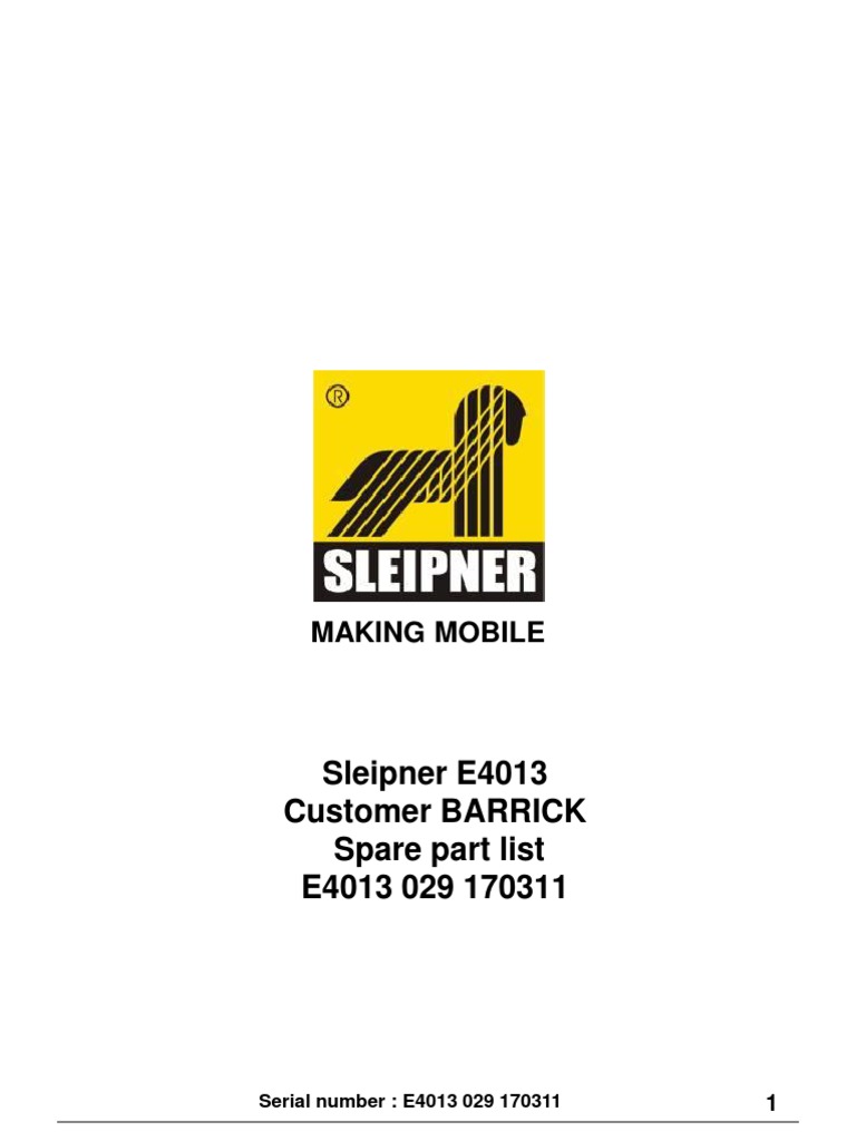 Sleipner Parts Manual | PDF | Axle | Manufactured Goods