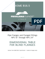 ASME B16.5: Dimensional Table For Blind Flanges